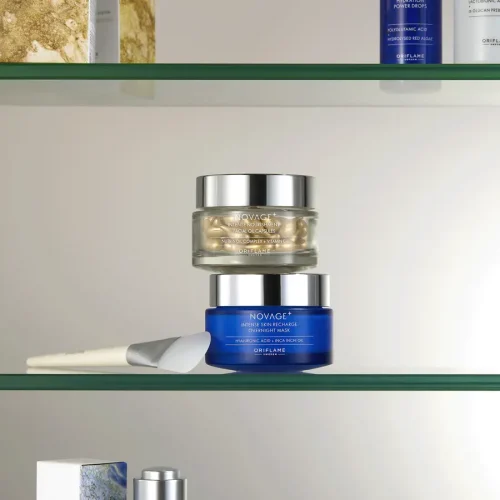viên dầu dưỡng da và mặt nạ ngủ oriflame novage+